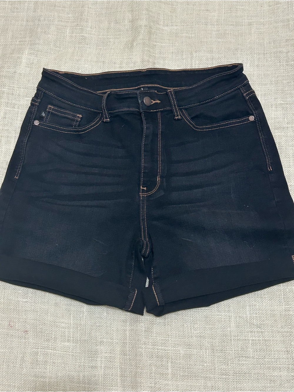 Judy Blue Jean Shorts Women's
Sz L High Waist Black Denim Stretch - Picture 3 of 7